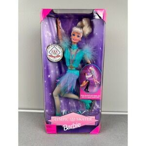 Olympic Figure Skater Barbie Team USA Mattel #18501 1997 Spin Ice Skating Nagano